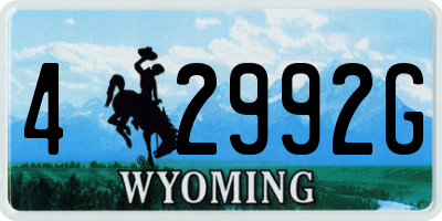 WY license plate 42992G