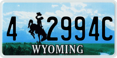 WY license plate 42994C