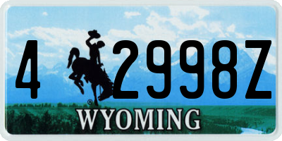 WY license plate 42998Z