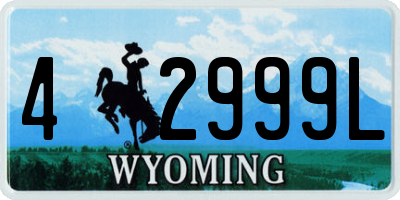 WY license plate 42999L