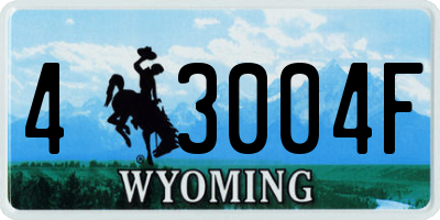 WY license plate 43004F