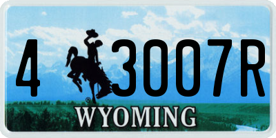 WY license plate 43007R