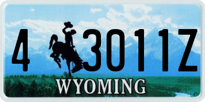 WY license plate 43011Z