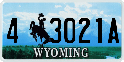 WY license plate 43021A