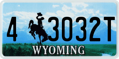 WY license plate 43032T
