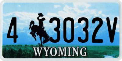 WY license plate 43032V
