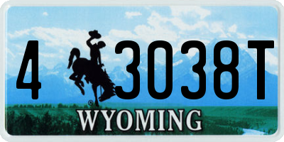 WY license plate 43038T