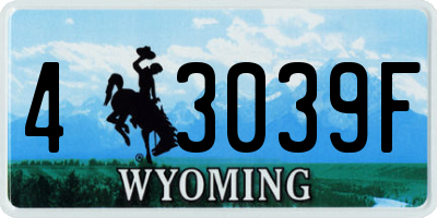 WY license plate 43039F