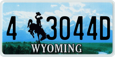WY license plate 43044D