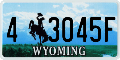 WY license plate 43045F