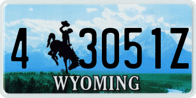 WY license plate 43051Z