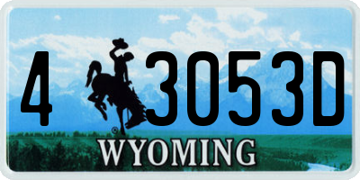 WY license plate 43053D