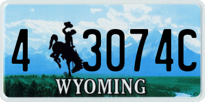 WY license plate 43074C