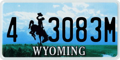 WY license plate 43083M