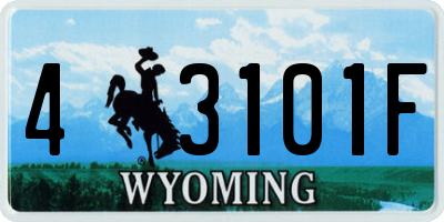 WY license plate 43101F