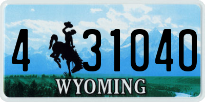 WY license plate 43104O