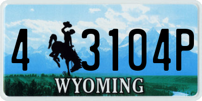 WY license plate 43104P