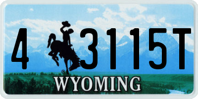 WY license plate 43115T