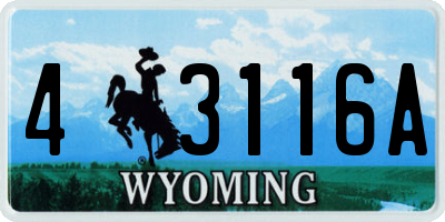 WY license plate 43116A