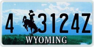 WY license plate 43124Z