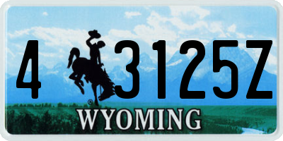 WY license plate 43125Z
