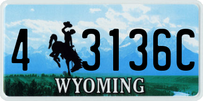 WY license plate 43136C