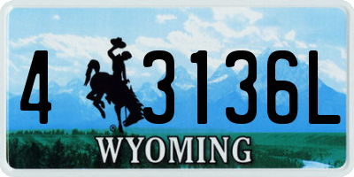 WY license plate 43136L