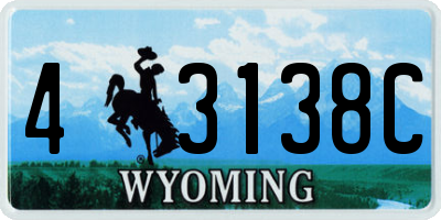 WY license plate 43138C