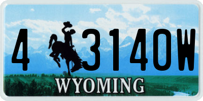 WY license plate 43140W