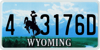 WY license plate 43176D