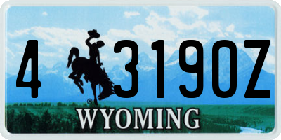 WY license plate 43190Z