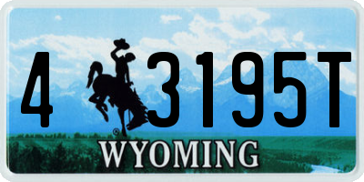 WY license plate 43195T