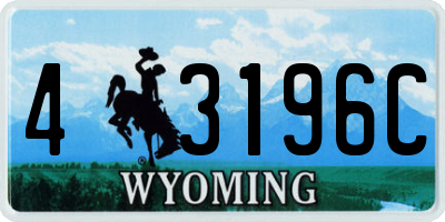 WY license plate 43196C