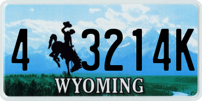 WY license plate 43214K