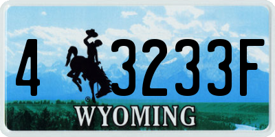 WY license plate 43233F