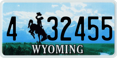 WY license plate 432455