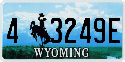 WY license plate 43249E