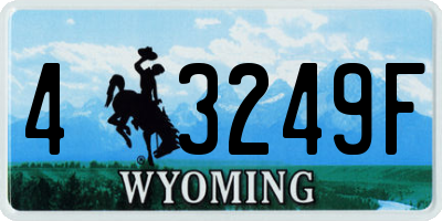 WY license plate 43249F