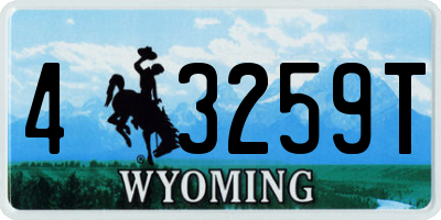 WY license plate 43259T