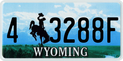 WY license plate 43288F