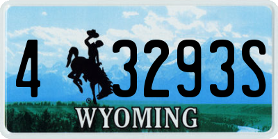 WY license plate 43293S