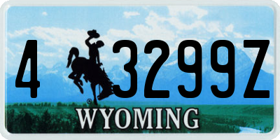 WY license plate 43299Z