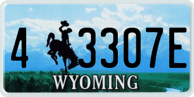WY license plate 43307E