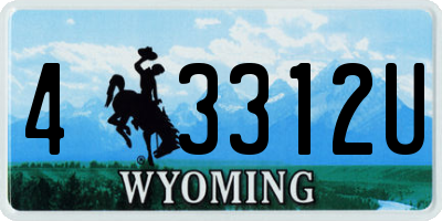 WY license plate 43312U