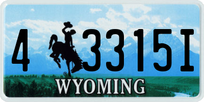 WY license plate 43315I