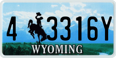 WY license plate 43316Y