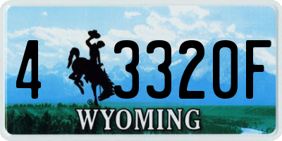 WY license plate 43320F