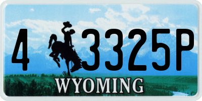 WY license plate 43325P