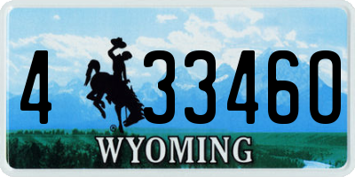 WY license plate 43346O
