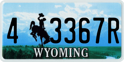 WY license plate 43367R